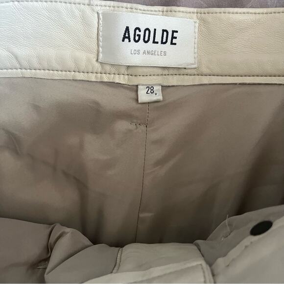Agolde Net Sustain 90's Pinch Waist Recycled Leather Pants Size 28 - Picture 5 of 5